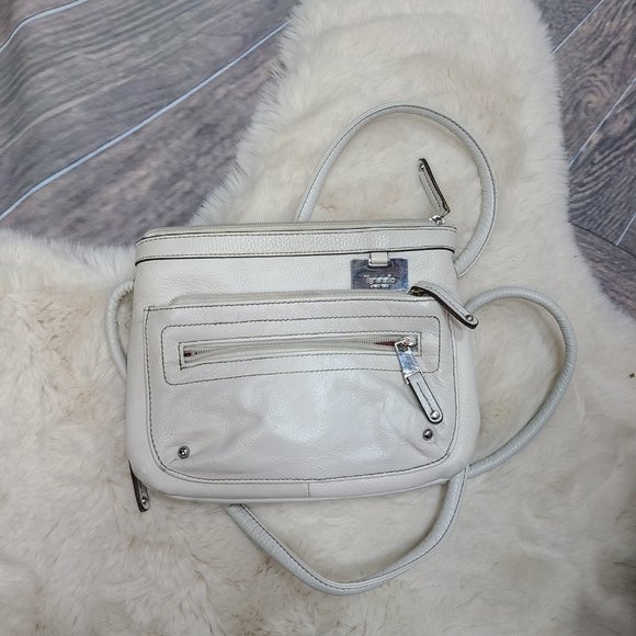 Tignanello Crossbody purse, Off White Pebble Leather - Picture 6 of 7